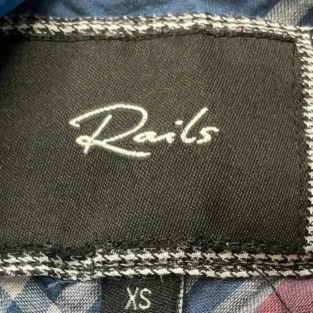 Rails Ashton Red & Blue Ombre Dye Button Down Cot… - image 5